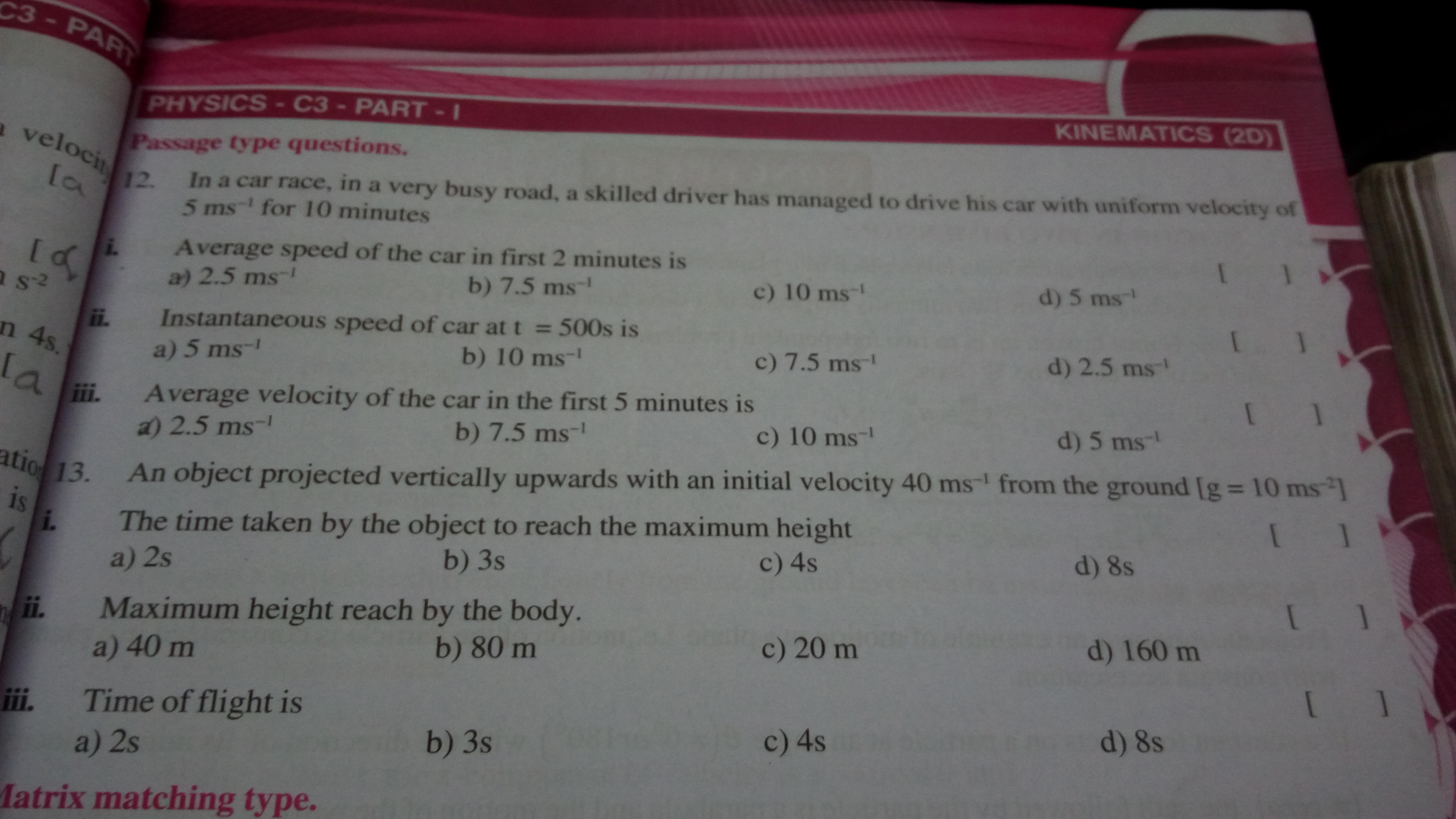 Question image for please give all the correct options with solution